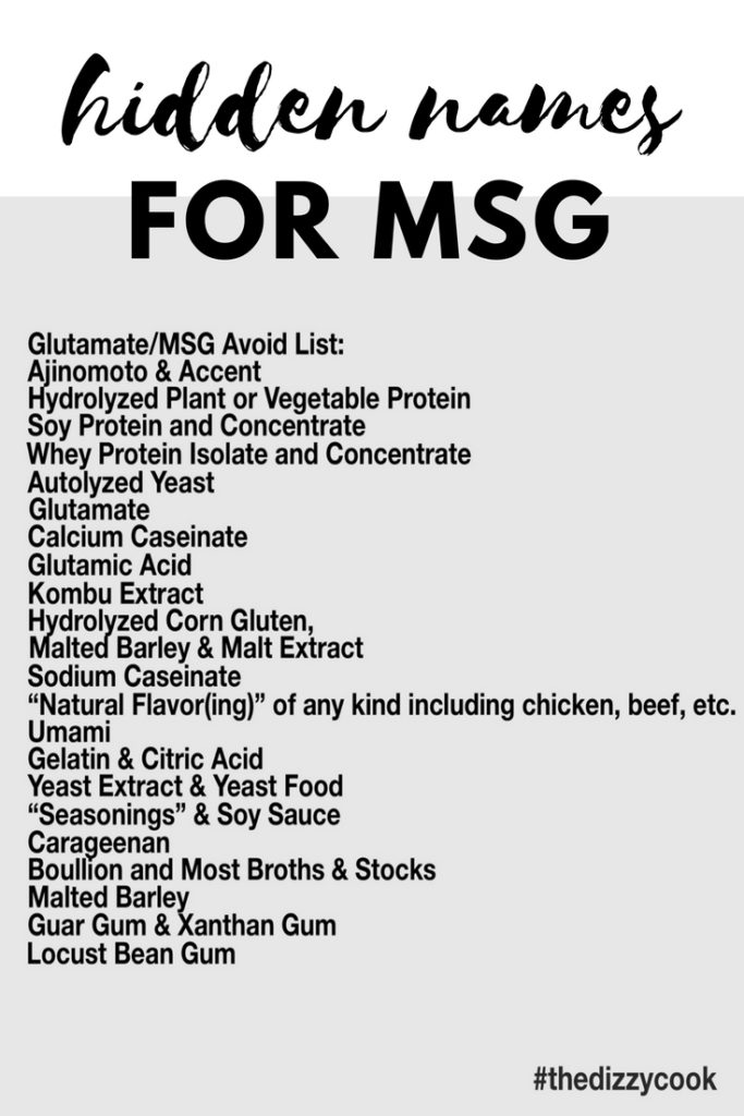 Do you know all the names MSG can go by? Look for these in your food labels next time you shop - they are everywhere! #migraineremedies #migraineprevention