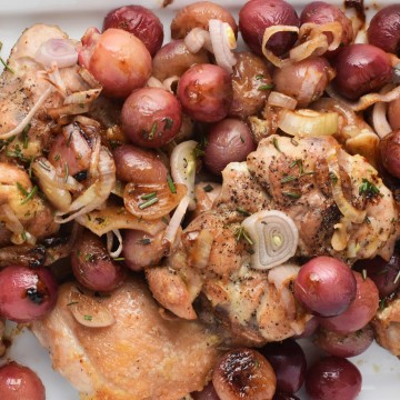 Roasted chicken with grapes and rosemary three ways