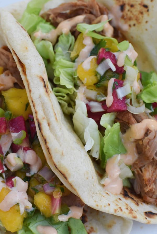Instant Pot Mexican Pulled Pork Tacos with Mango Salsa - Migraine Diet and Heal Your Headache Safe
