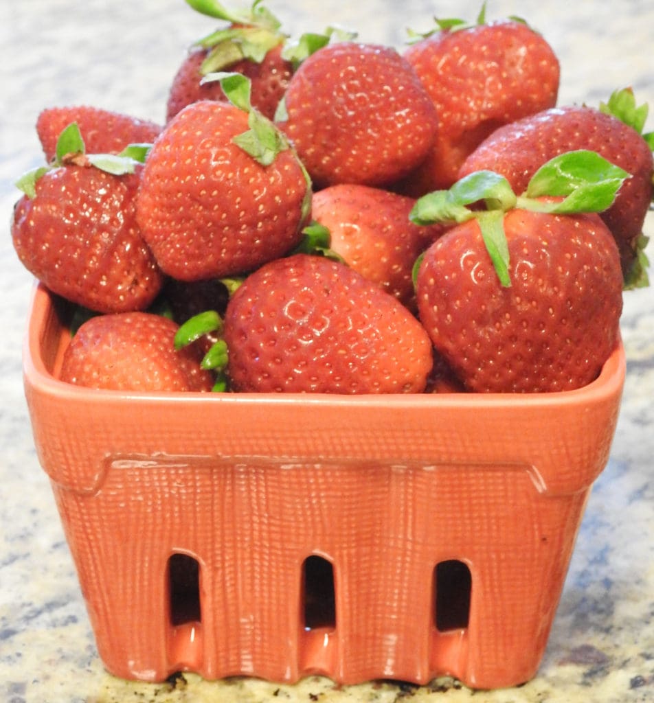 Strawberries in a container