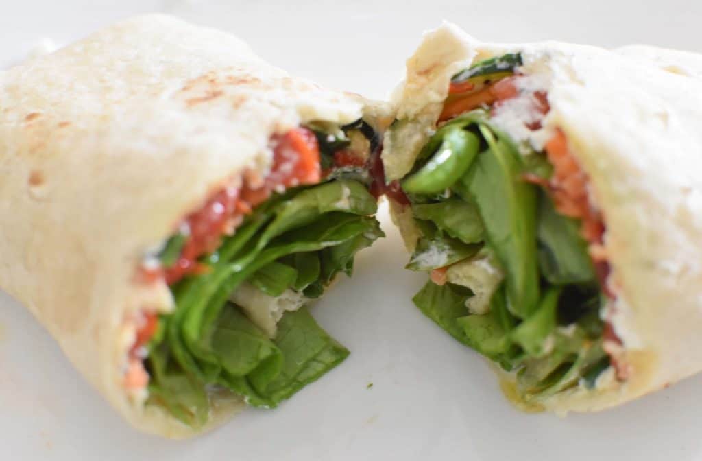 Homemade Roasted Red Peppers + A Vegetarian Veggie Wrap 