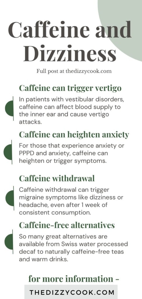 An infographic on caffeine and dizziness.