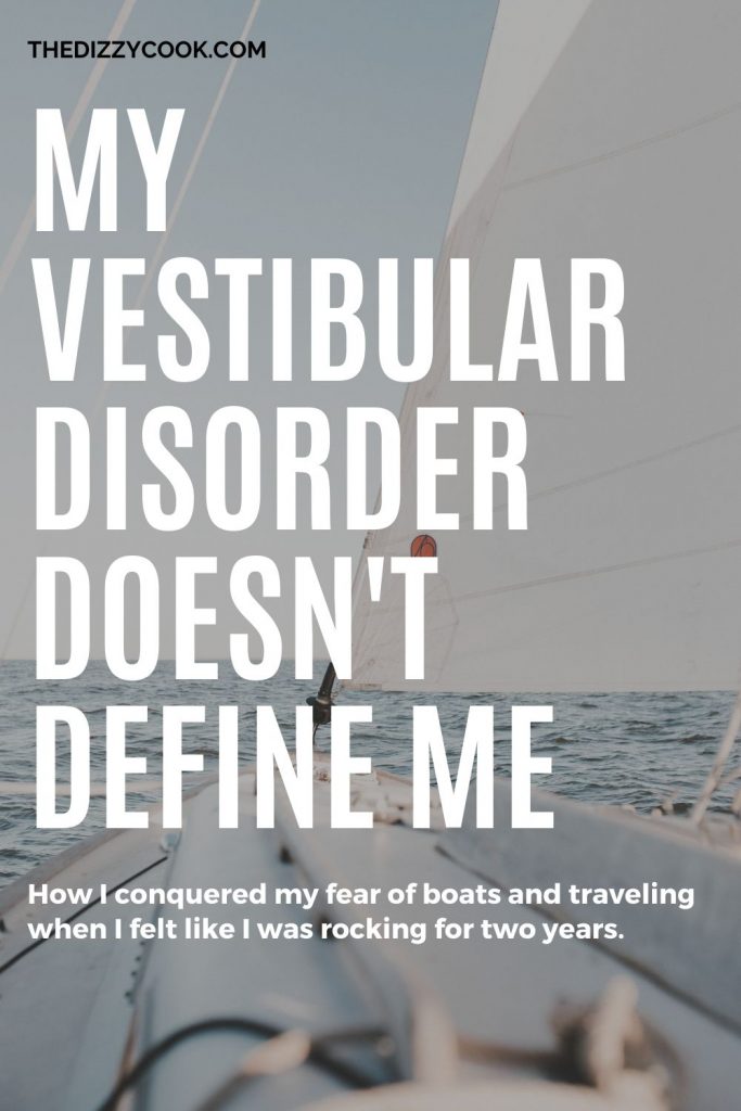 Vestibular disorder doesn't define me pin with a boat
