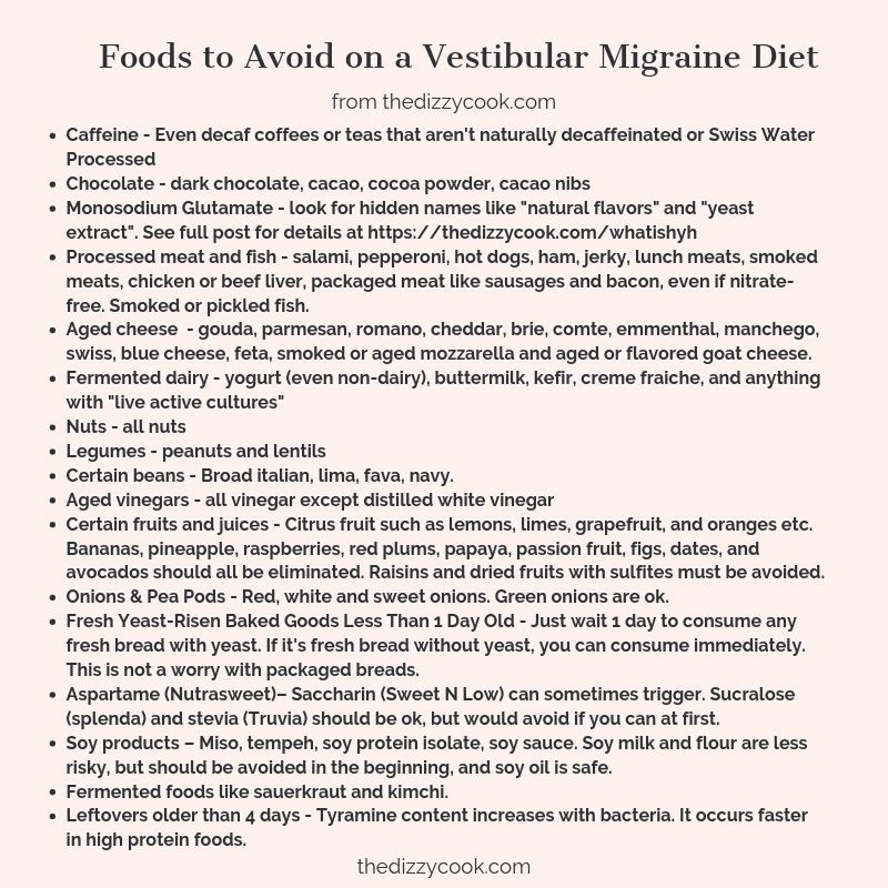 Vestibular Migraine Prevention Diet The Dizzy Cook