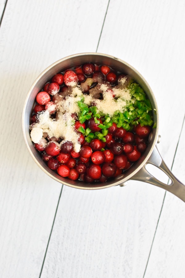 cranberry sauce without orange juice ingredients in a pot