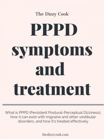 a graphic that reads PPPD symptoms and treatment