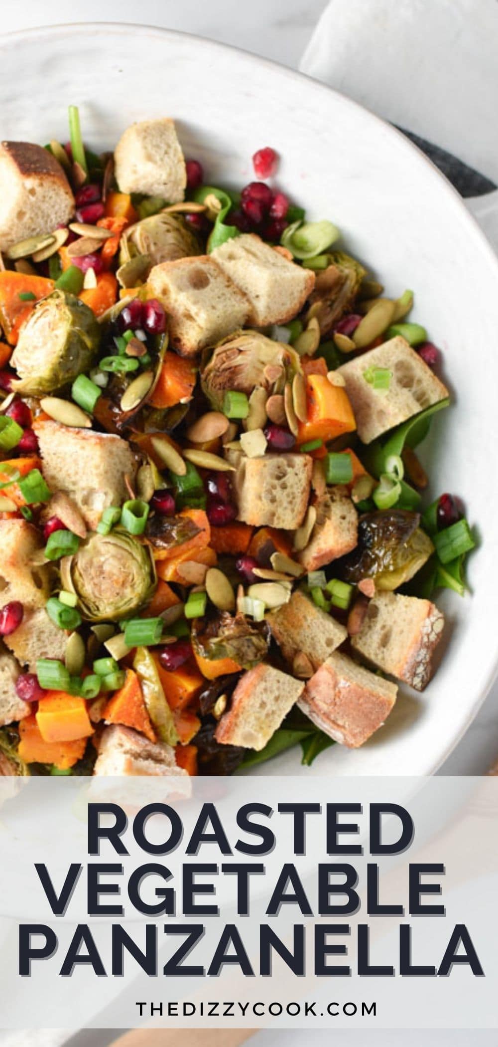 Roasted Fall Panzanella Salad - The Dizzy Cook