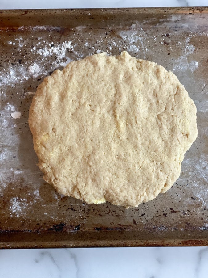 flattened out scone dough