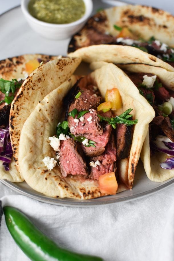 Grilled Flank Steak Tacos | The Dizzy Cook