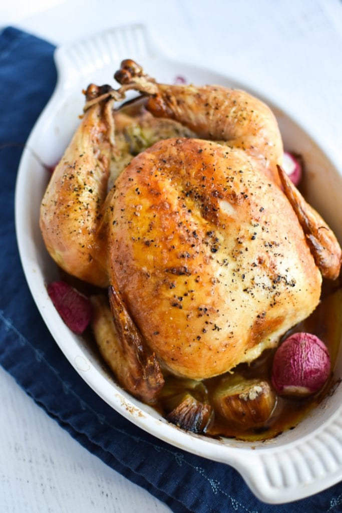 Simple Whole Roasted Chicken - The Dizzy Cook