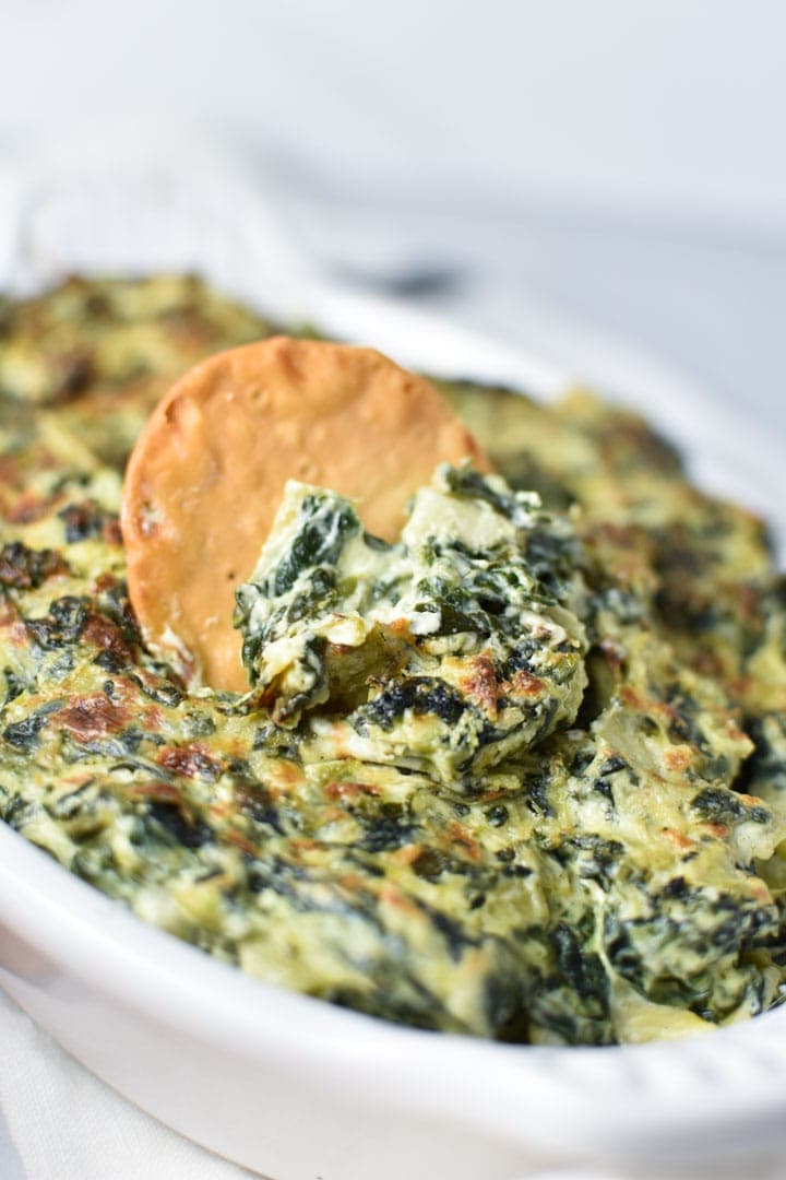 Creamy Spinach Artichoke Dip - The Dizzy Cook