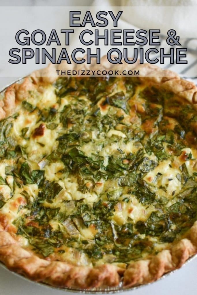 A baked spinach and goat cheese quiche