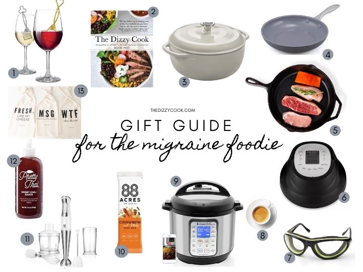 An infographic with pictures of gifts for cooking