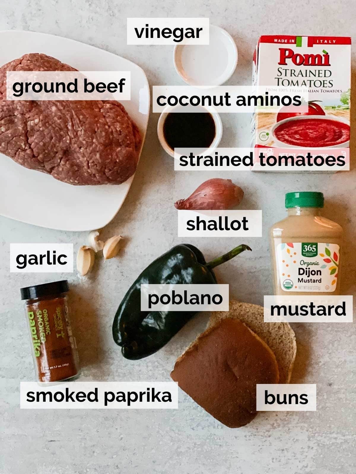 Ingredients for healthy sloppy joes.