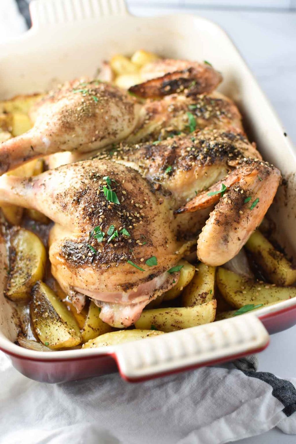 Za'atar Roast Chicken and Potatoes - The Dizzy Cook