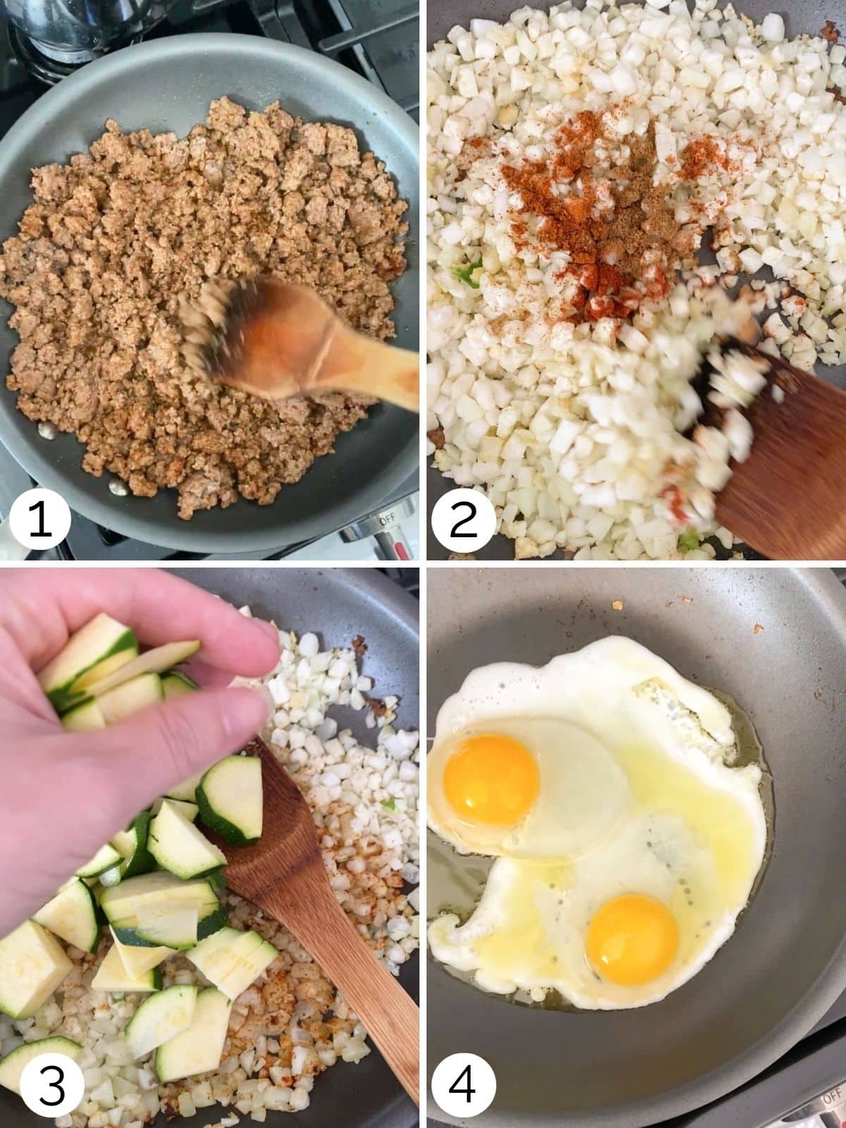 Steps to make a protein bowl.