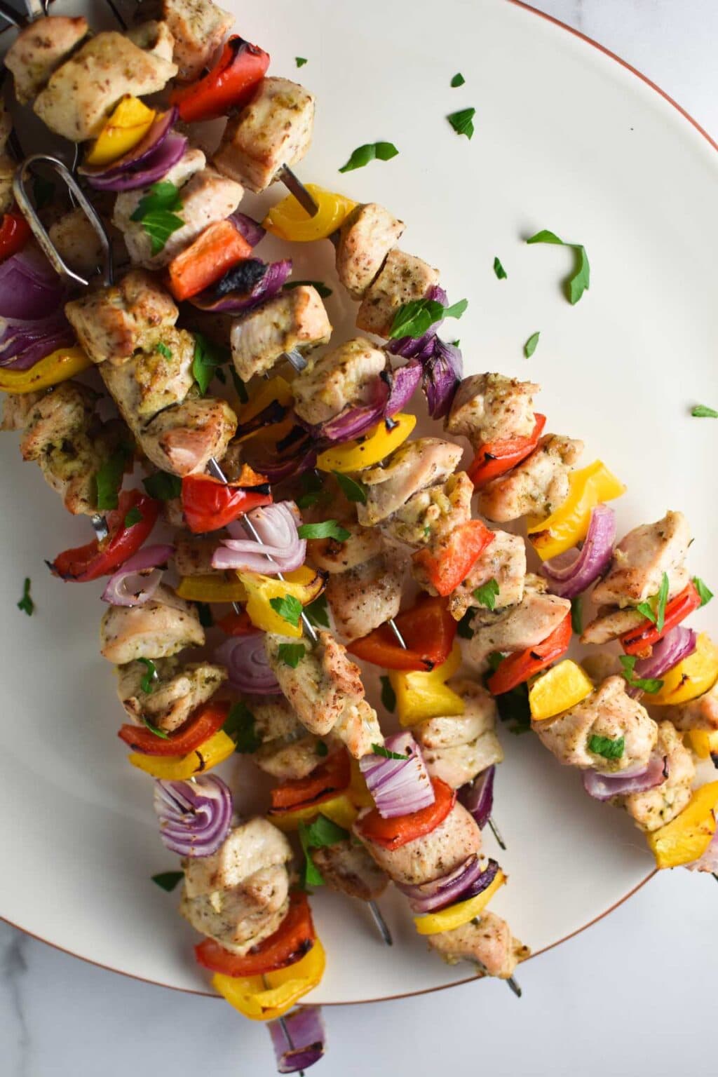 Baked Chicken Kabobs in the Oven - The Dizzy Cook