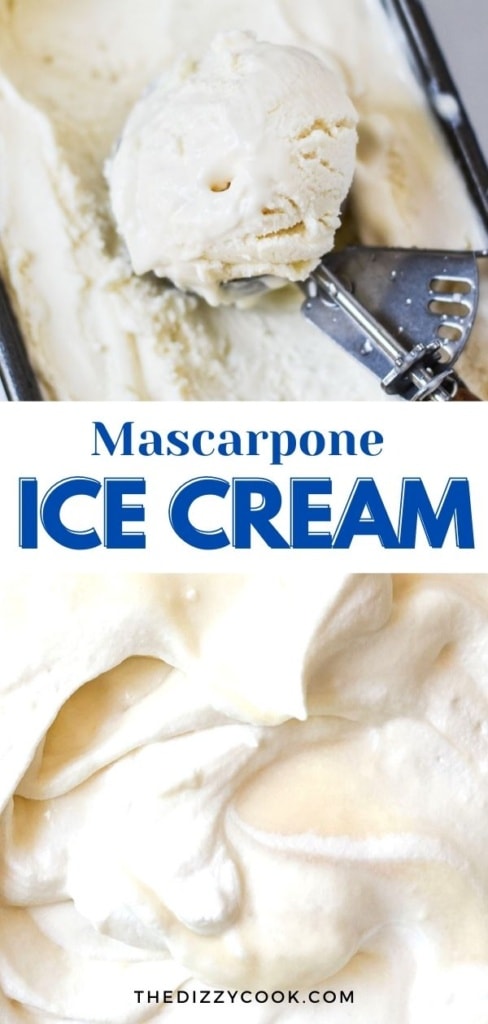 A scoop of mascarpone ice cream.