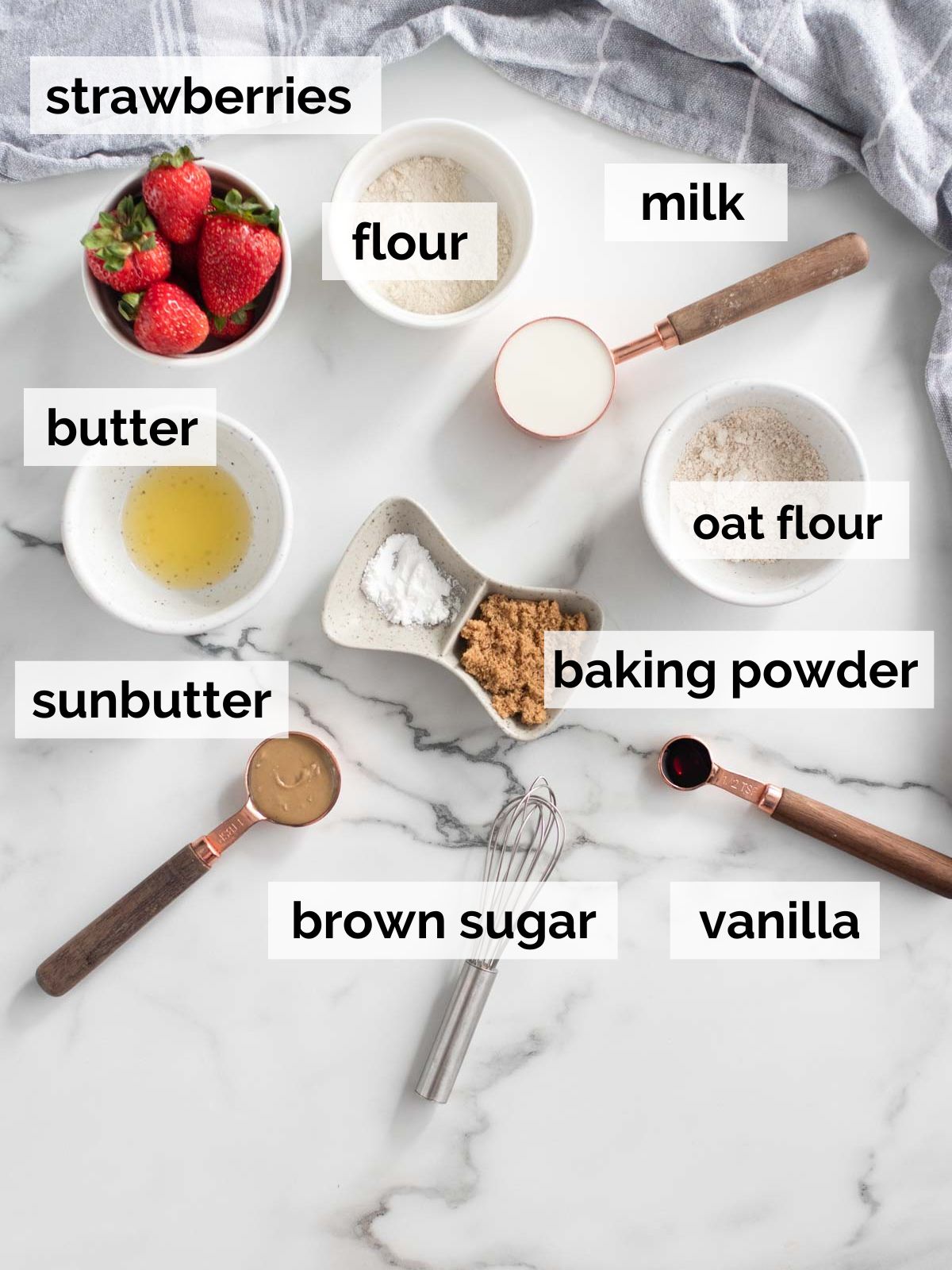 Ingredients for an easy mug cake.