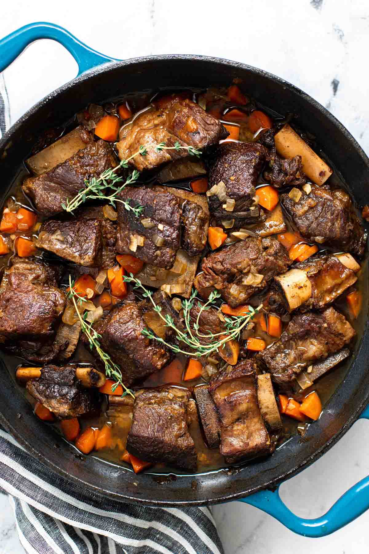 Short ribs in the dutch oven.