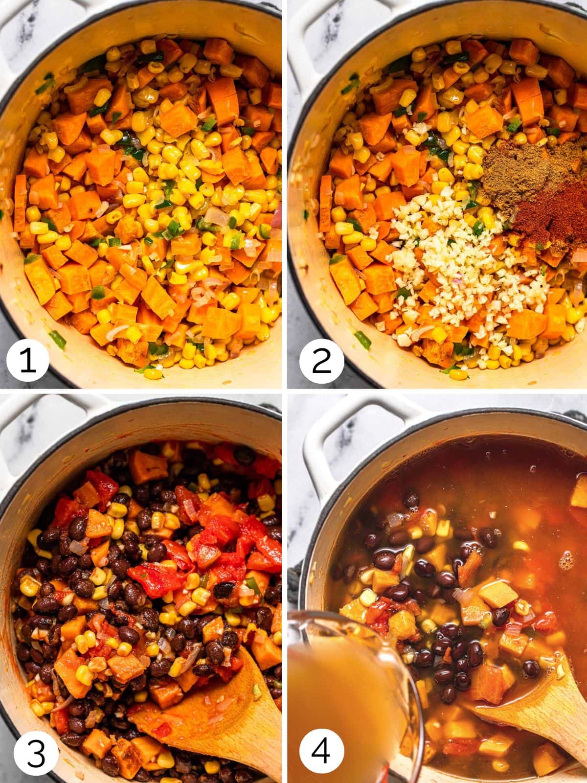 How to make vegetarian tortilla soup step by step.