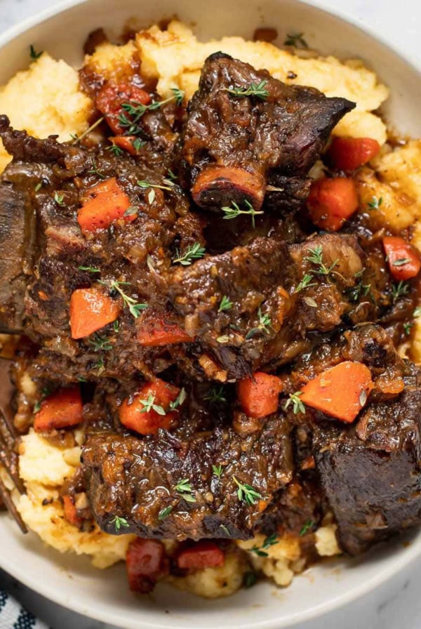 Short ribs and creamy polenta.