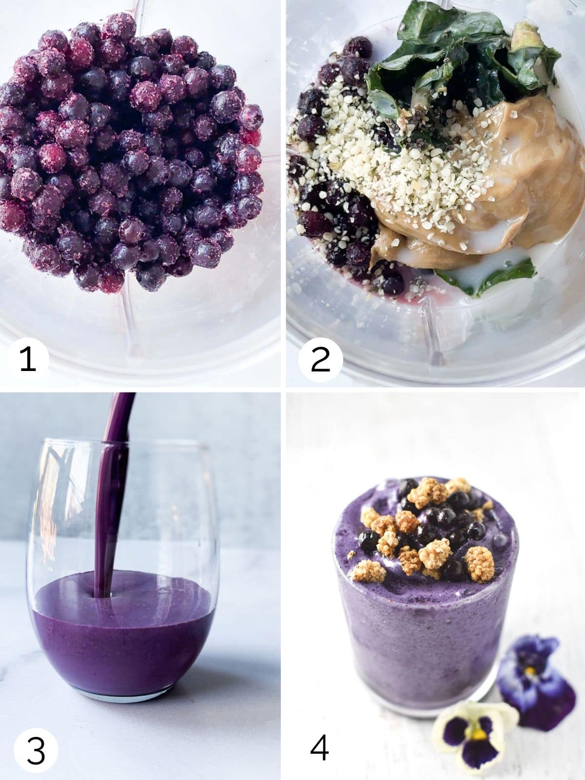 How to make a healthy blueberry smoothie steps.