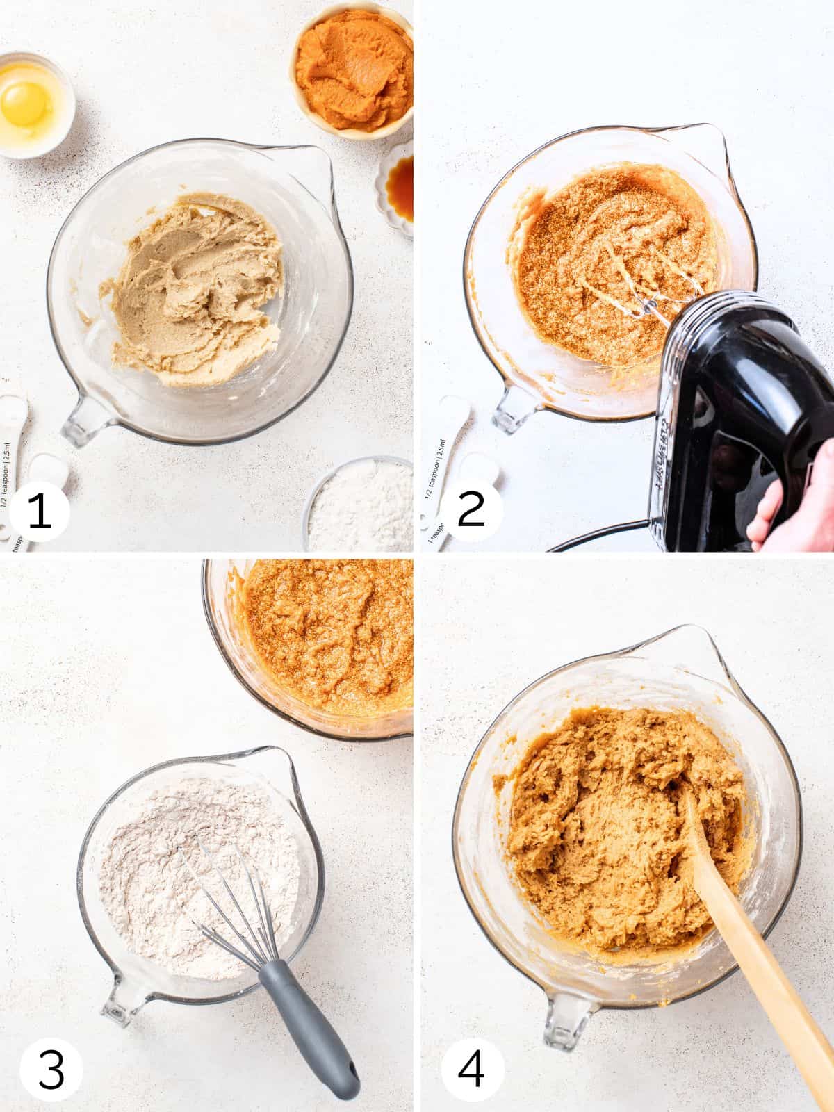 Process for making the pumpkin cookies.