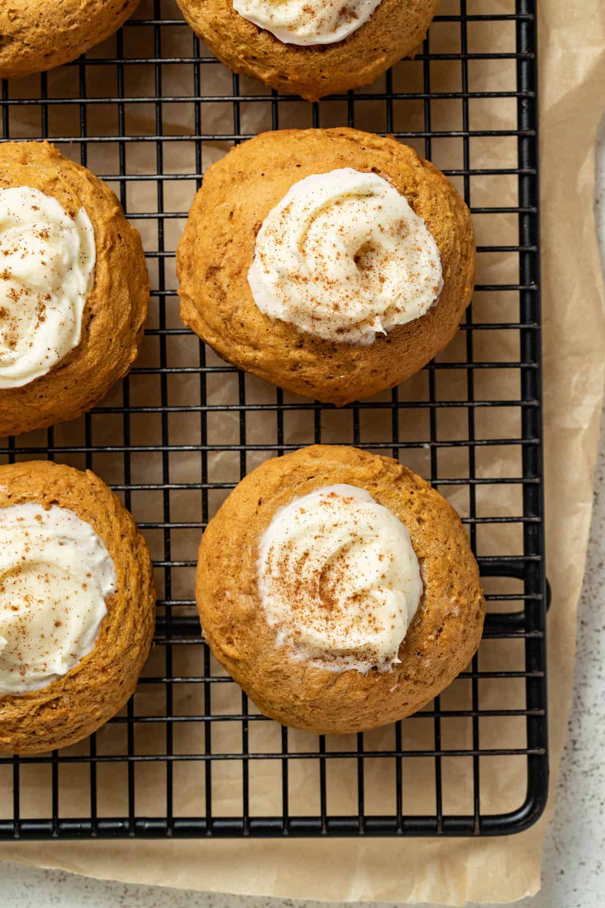 Cookies on a cooling rack.