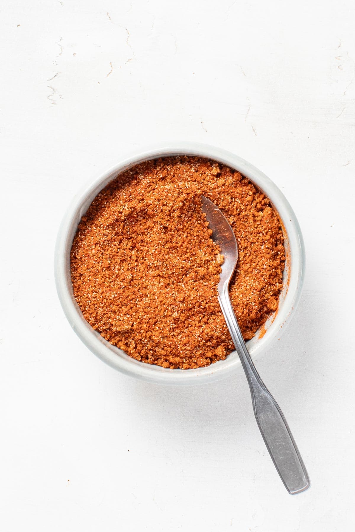 A dry rub mixed together in a small bowl.