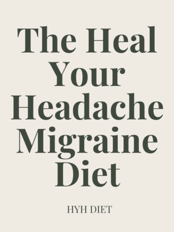 Text with "the heal your headache migraine diet" in a large font.