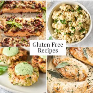 Four gluten free recipe photos.