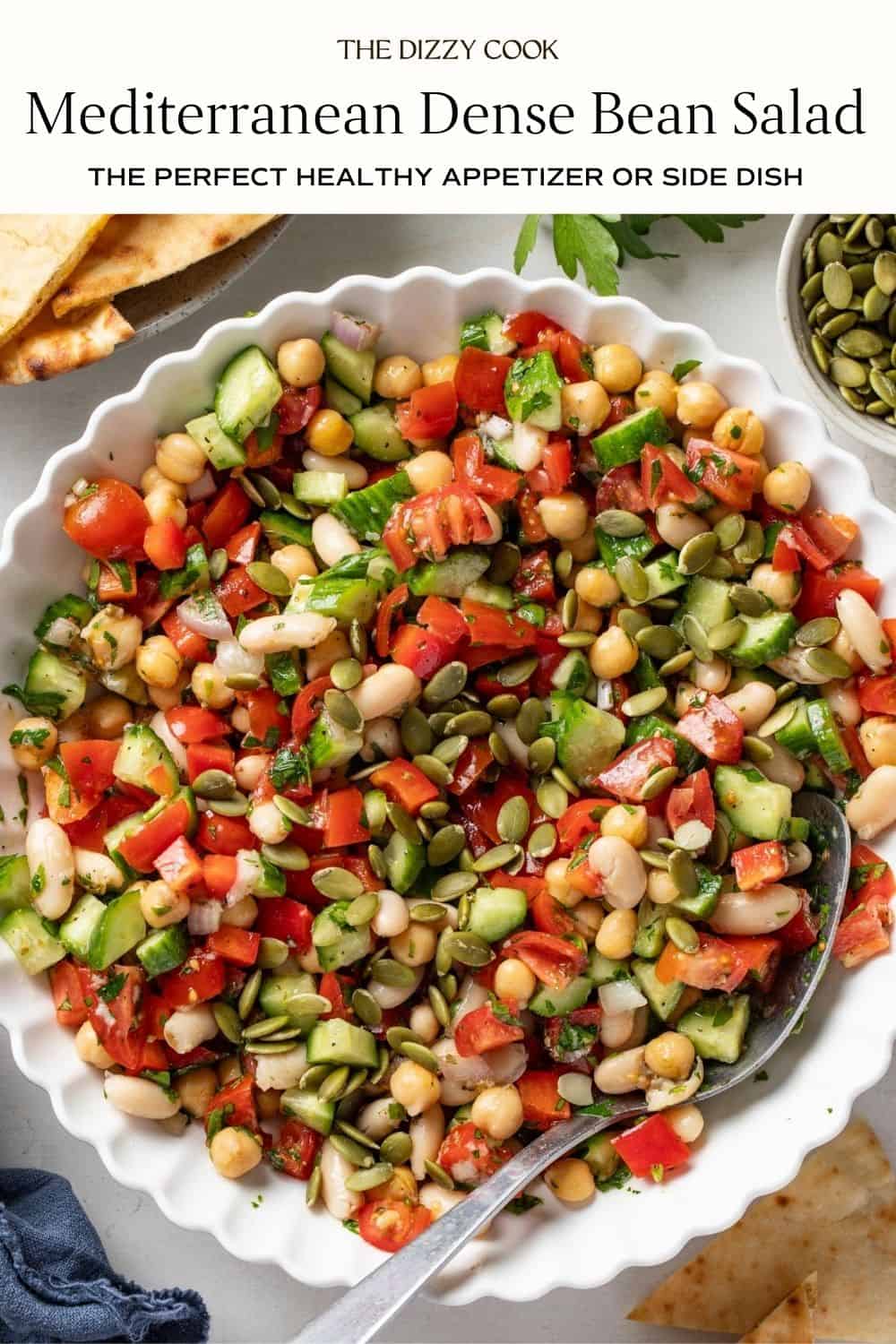 A mediterranean dense bean salad.